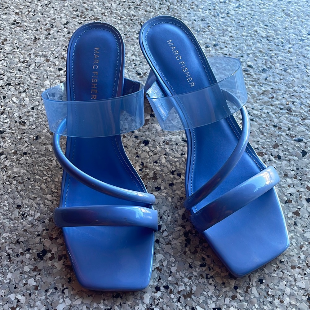 Marc Fisher Wedges Blue Purple Size US 8.5
